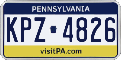 PA license plate KPZ4826
