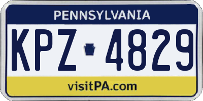 PA license plate KPZ4829