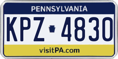 PA license plate KPZ4830