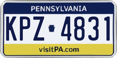 PA license plate KPZ4831