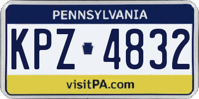 PA license plate KPZ4832