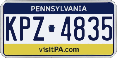 PA license plate KPZ4835
