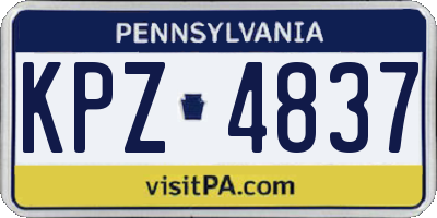PA license plate KPZ4837