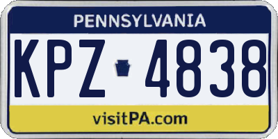 PA license plate KPZ4838