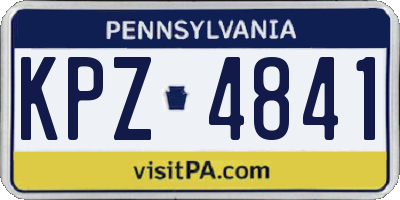 PA license plate KPZ4841