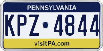 PA license plate KPZ4844