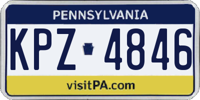 PA license plate KPZ4846
