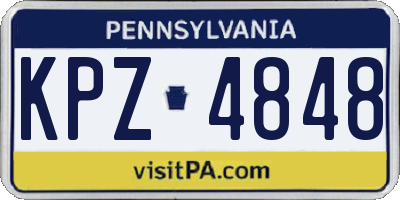 PA license plate KPZ4848