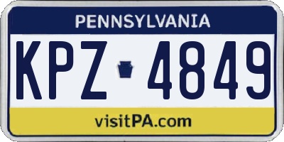 PA license plate KPZ4849