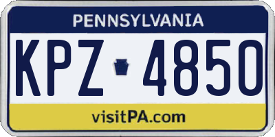 PA license plate KPZ4850
