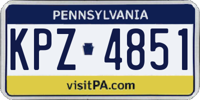 PA license plate KPZ4851