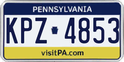 PA license plate KPZ4853