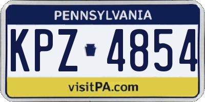 PA license plate KPZ4854