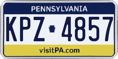 PA license plate KPZ4857