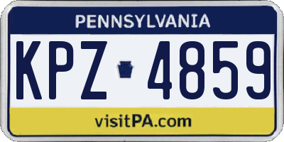 PA license plate KPZ4859