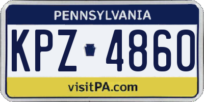PA license plate KPZ4860