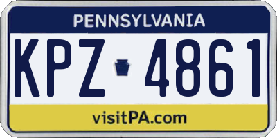 PA license plate KPZ4861