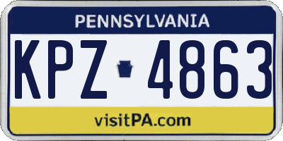 PA license plate KPZ4863