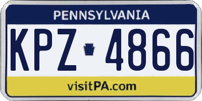 PA license plate KPZ4866