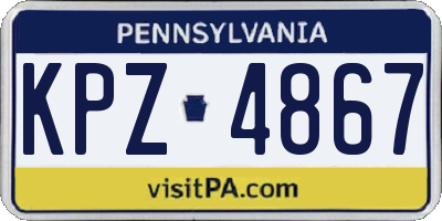 PA license plate KPZ4867