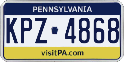 PA license plate KPZ4868