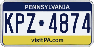 PA license plate KPZ4874