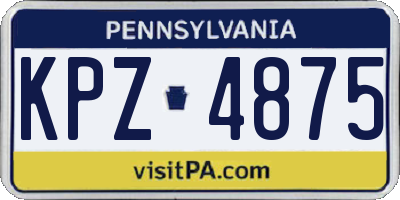 PA license plate KPZ4875