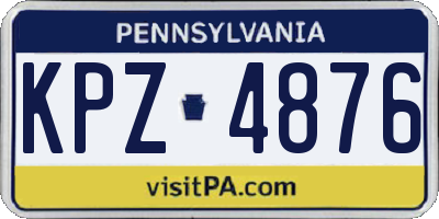 PA license plate KPZ4876