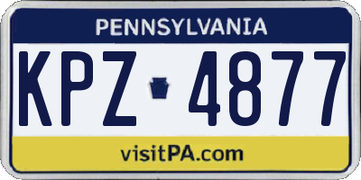 PA license plate KPZ4877