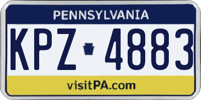PA license plate KPZ4883