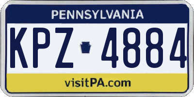 PA license plate KPZ4884