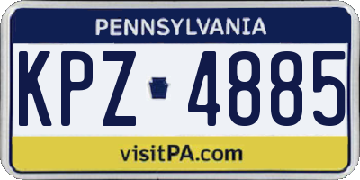 PA license plate KPZ4885