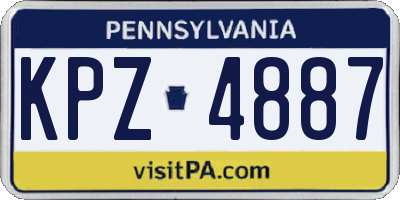PA license plate KPZ4887