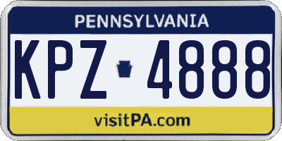 PA license plate KPZ4888
