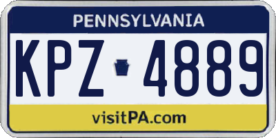 PA license plate KPZ4889