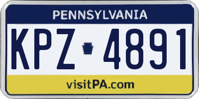 PA license plate KPZ4891