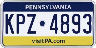 PA license plate KPZ4893