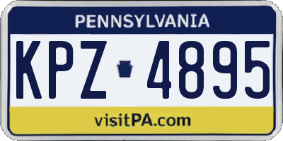 PA license plate KPZ4895