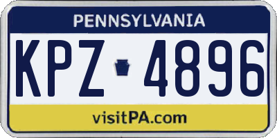 PA license plate KPZ4896