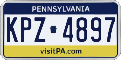 PA license plate KPZ4897