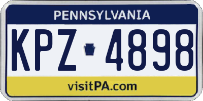 PA license plate KPZ4898