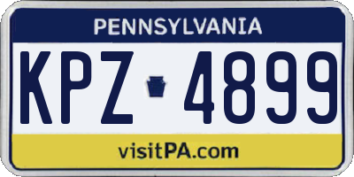 PA license plate KPZ4899