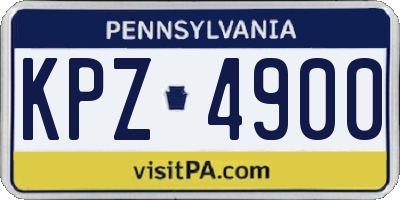 PA license plate KPZ4900