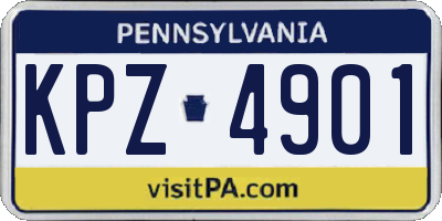 PA license plate KPZ4901