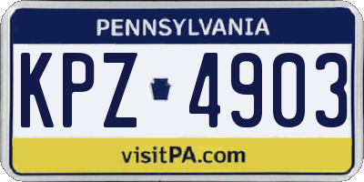 PA license plate KPZ4903