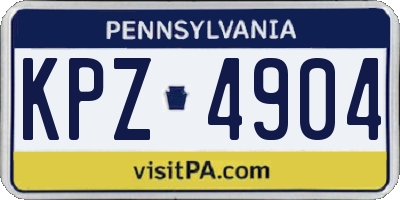 PA license plate KPZ4904