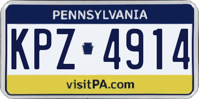 PA license plate KPZ4914
