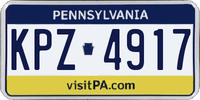PA license plate KPZ4917
