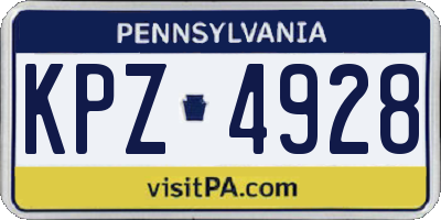 PA license plate KPZ4928