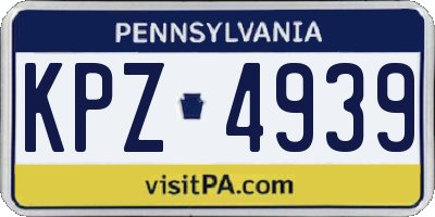 PA license plate KPZ4939